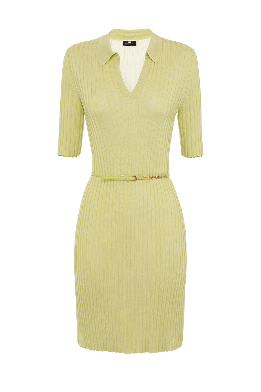 Shiny ribbed viscose mini-dress - Elisabetta Franchi® Outlet