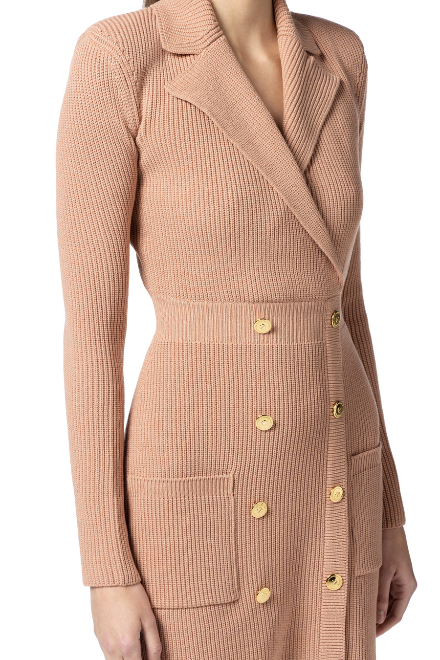 Robe-manteau in maglia con tasche - Elisabetta Franchi® Outlet