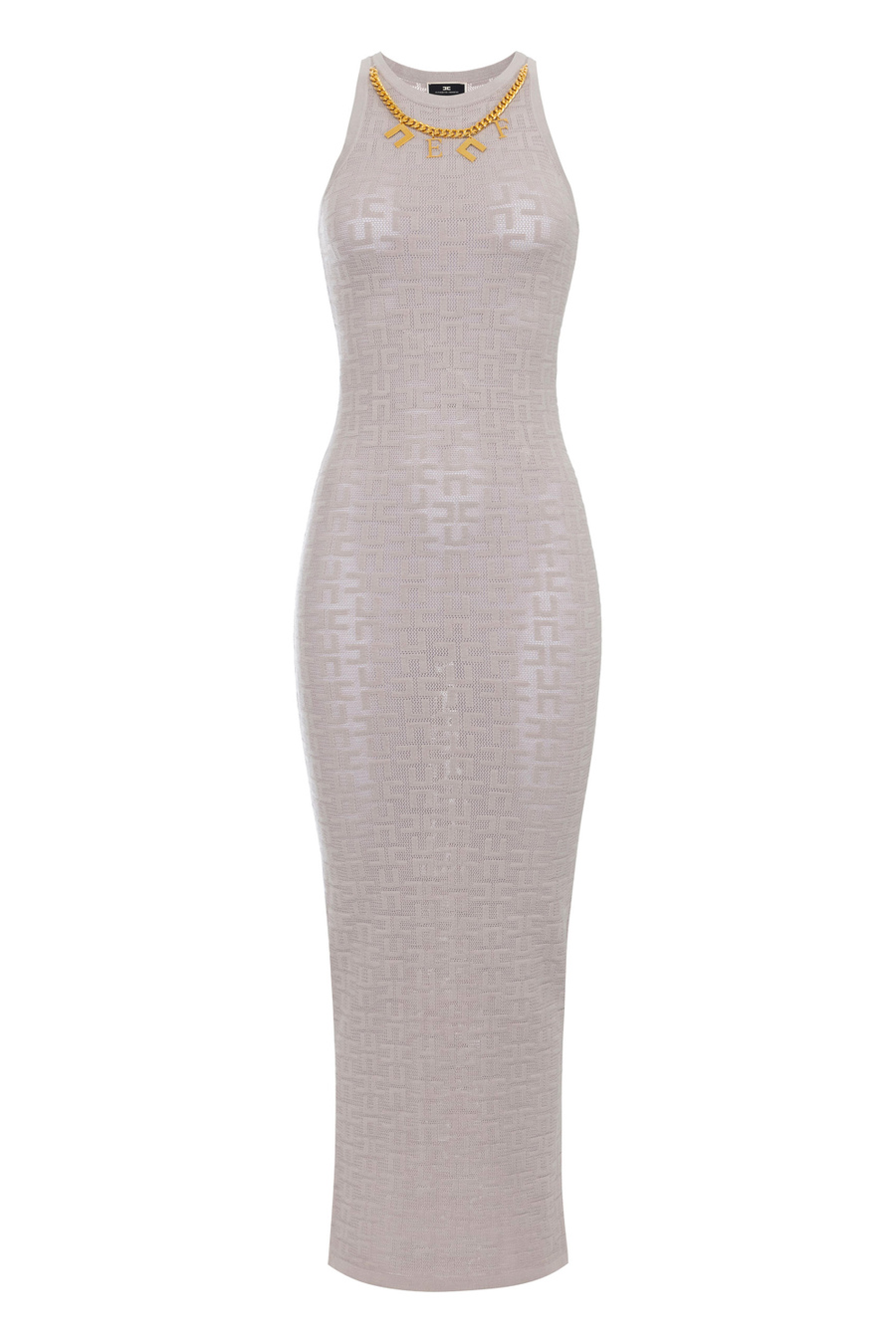 Openwork knit viscose long dress - Elisabetta Franchi® Outlet