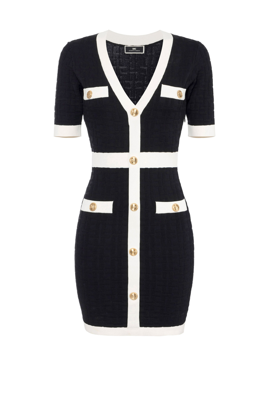 Embossed viscose mini-dress - Elisabetta Franchi® Outlet