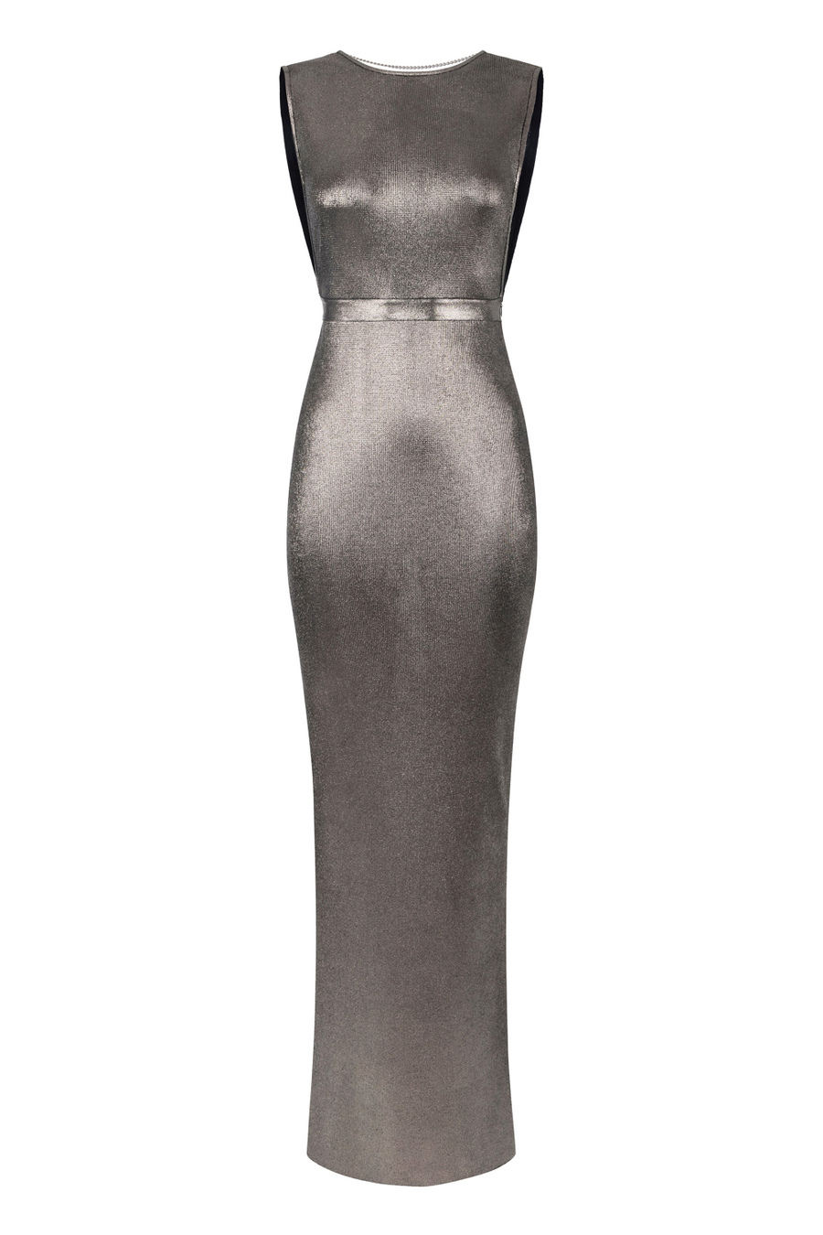 Red carpet dress in laminated viscose fabric with necklace - Elisabetta Franchi® Outlet