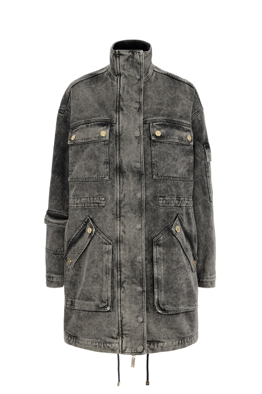 Oversized denim parka - Elisabetta Franchi® Outlet