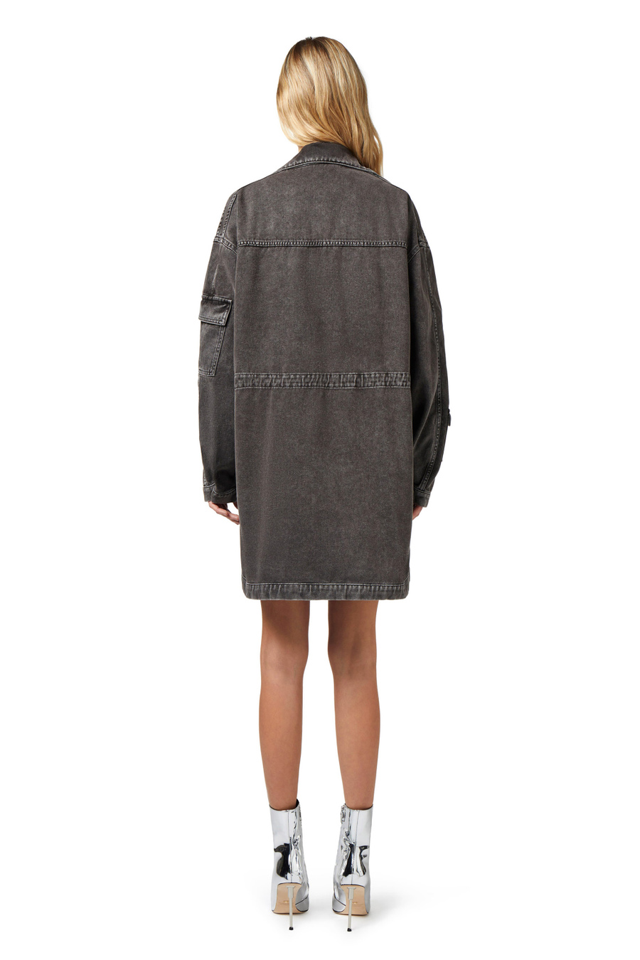 Oversized denim parka - Elisabetta Franchi® Outlet