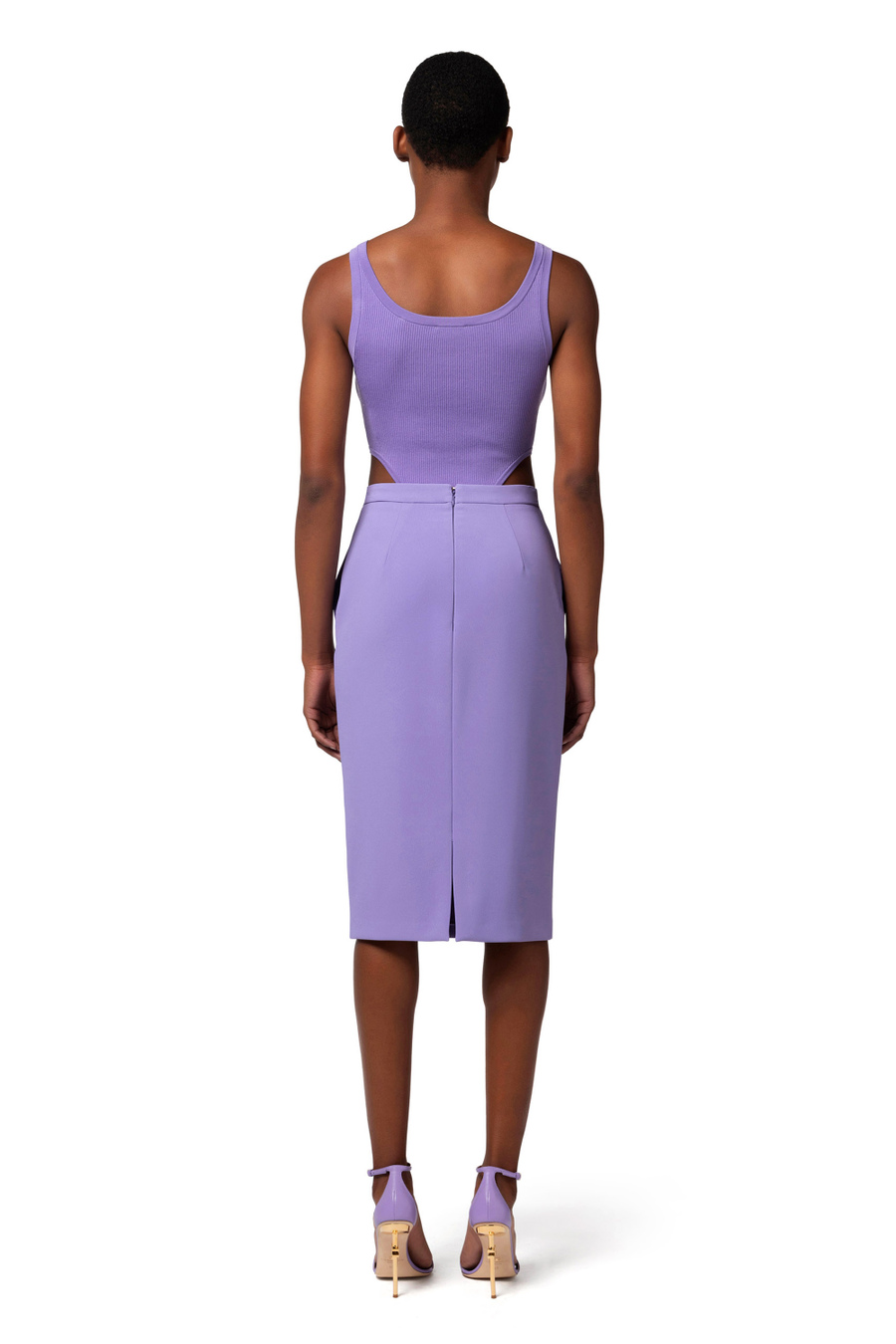 Body sgambato in rayon a costine - Elisabetta Franchi® Outlet