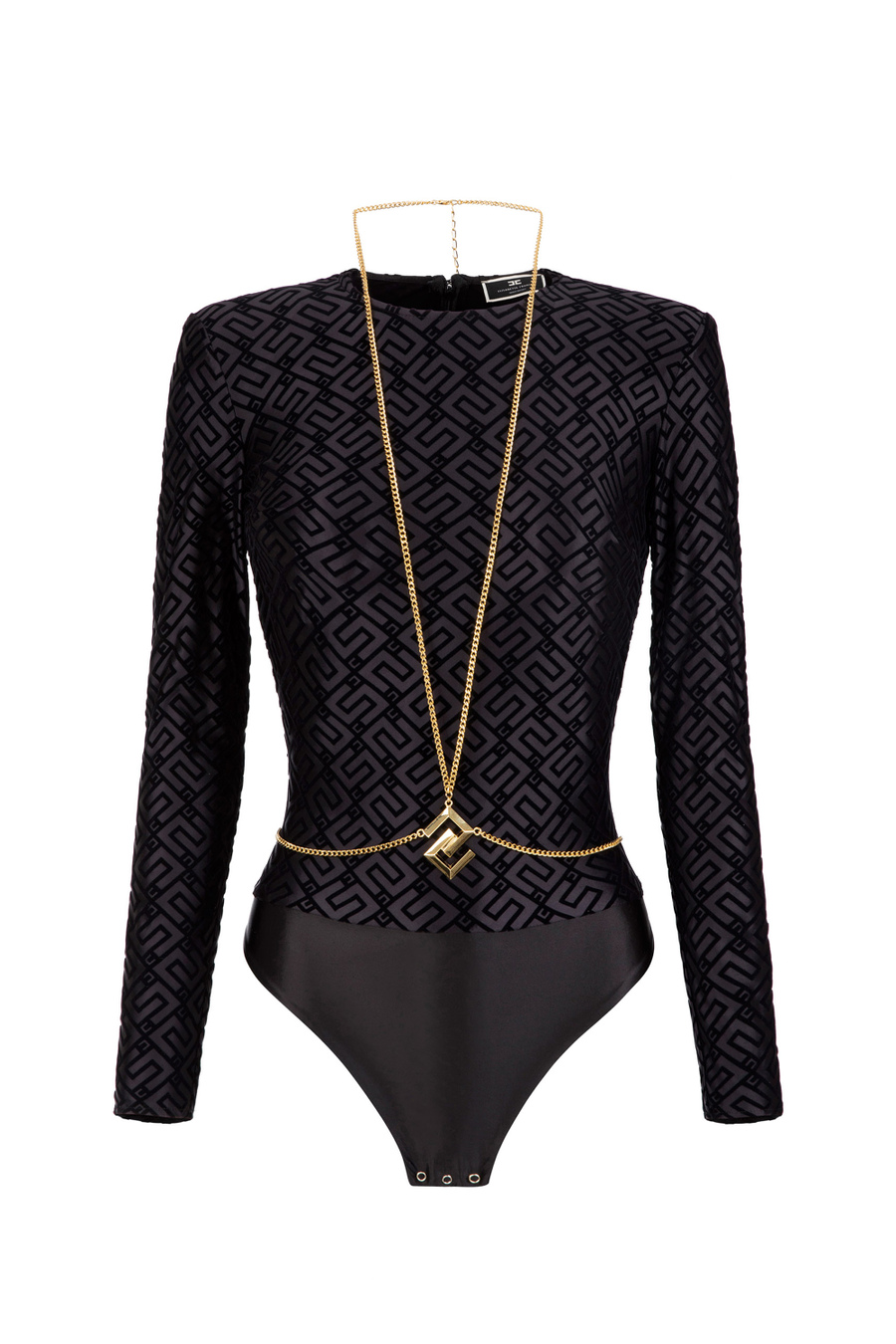 Bodysuit in Lycra flock - Elisabetta Franchi® Outlet