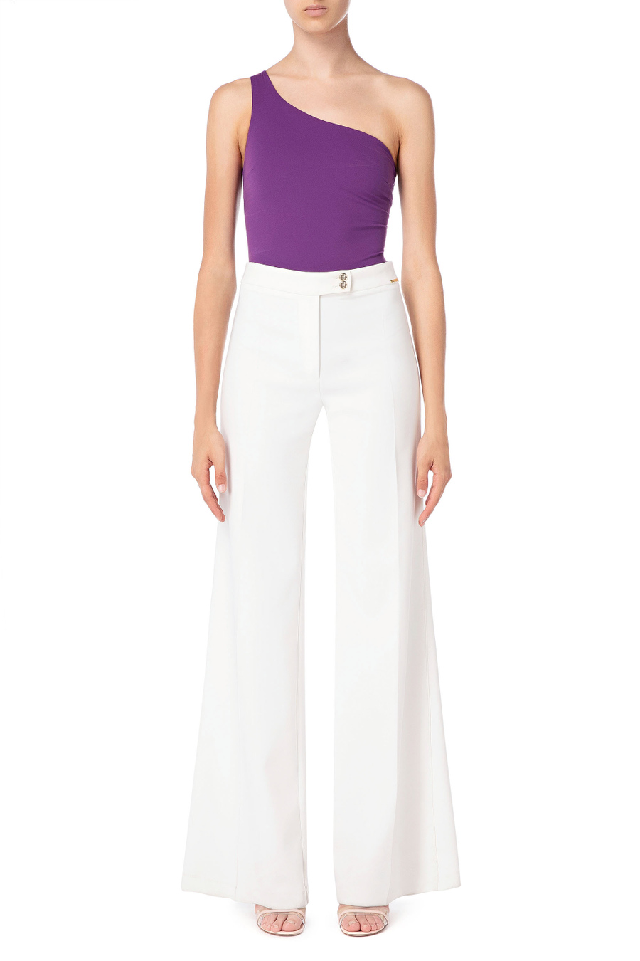 Bodysuit with asymmetric neckline - Elisabetta Franchi® Outlet