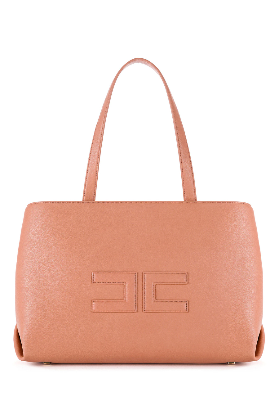 Shopper with logo and long handle - Elisabetta Franchi® Outlet