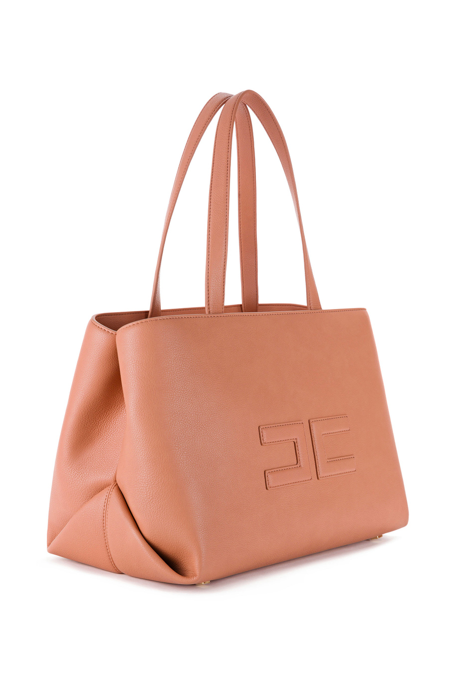 Shopper with logo and long handle - Elisabetta Franchi® Outlet