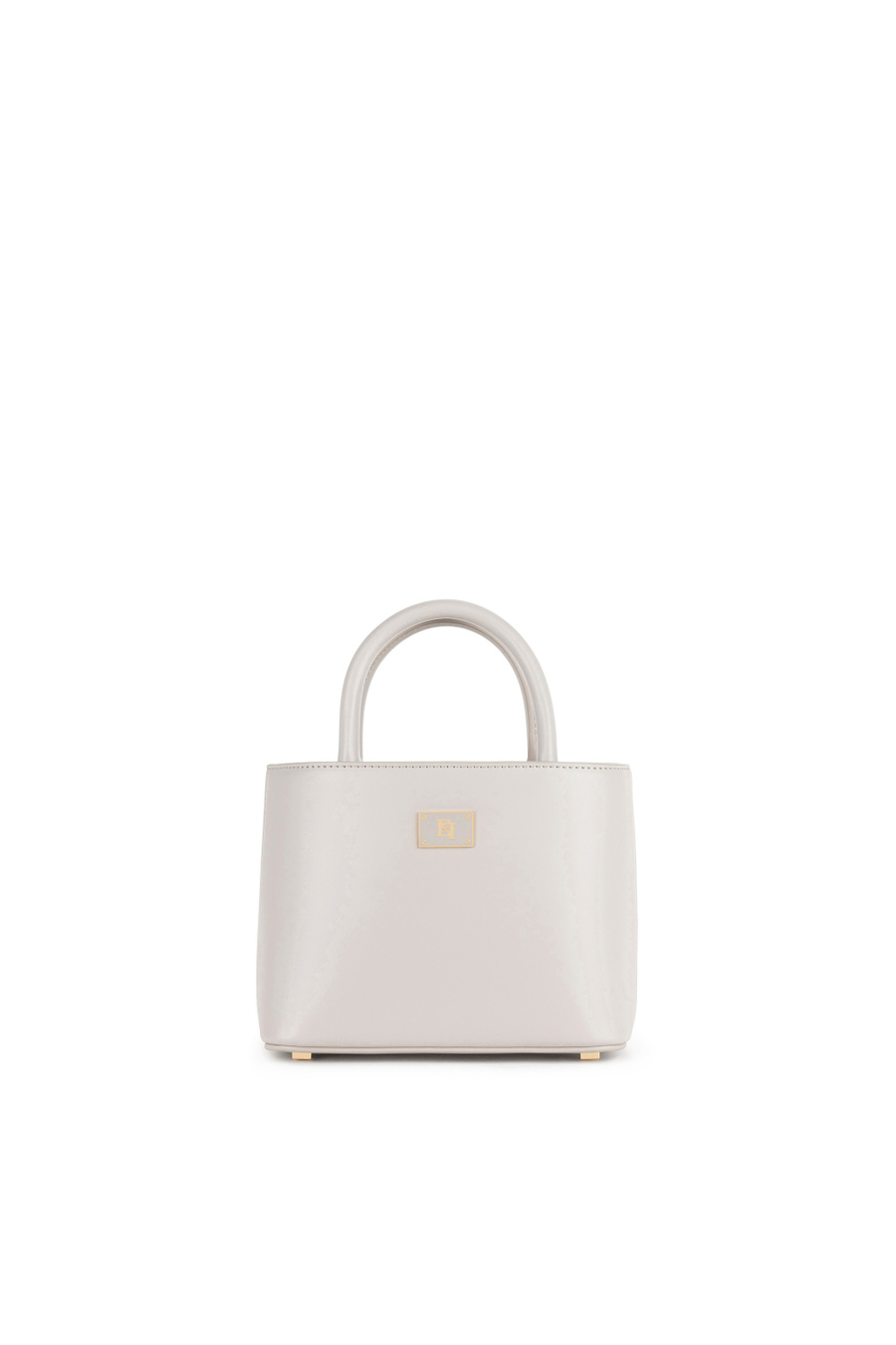 Small shopper bag with enamelled plaque - Elisabetta Franchi® Outlet