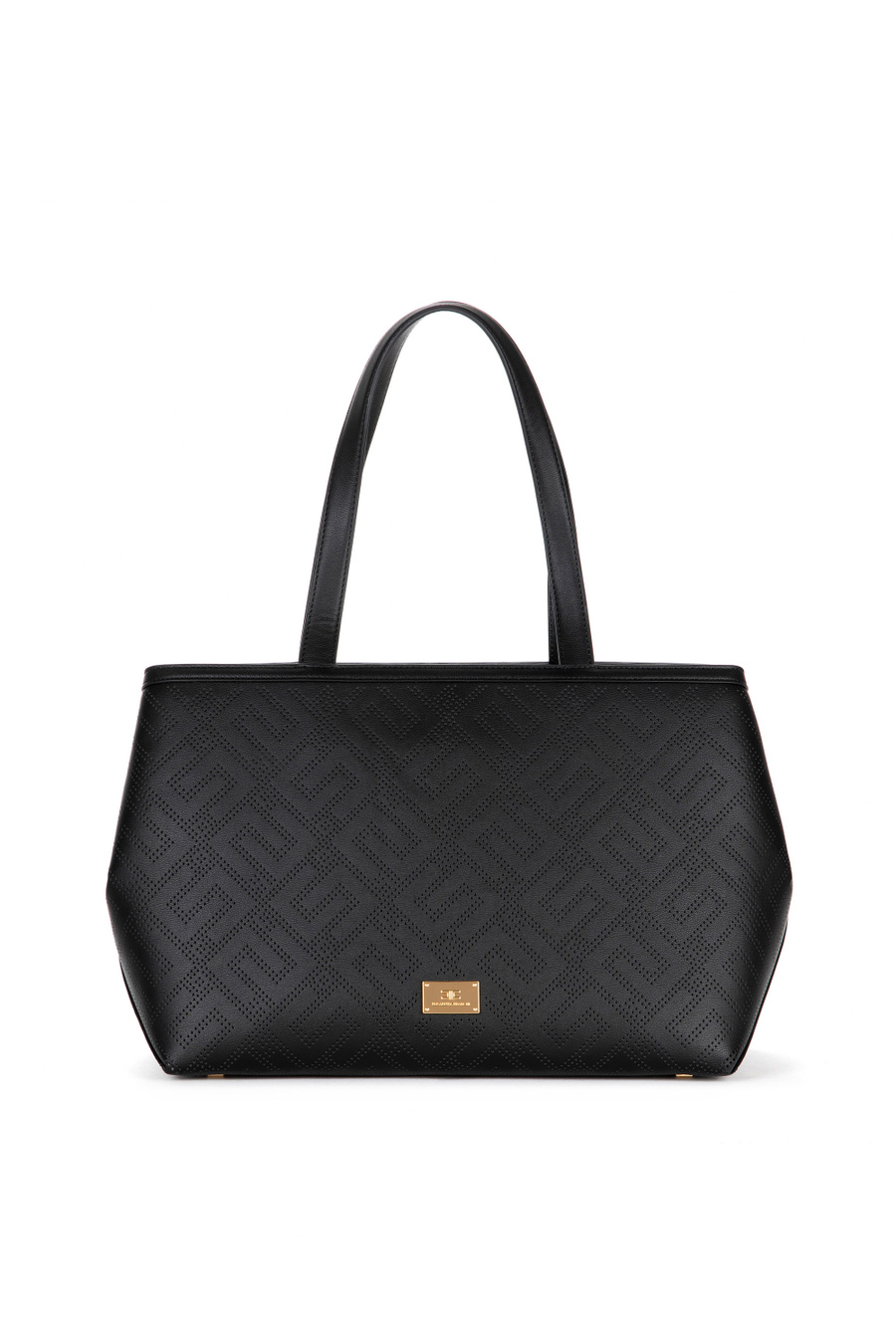 Large shopper bag with logo print - Elisabetta Franchi® Outlet