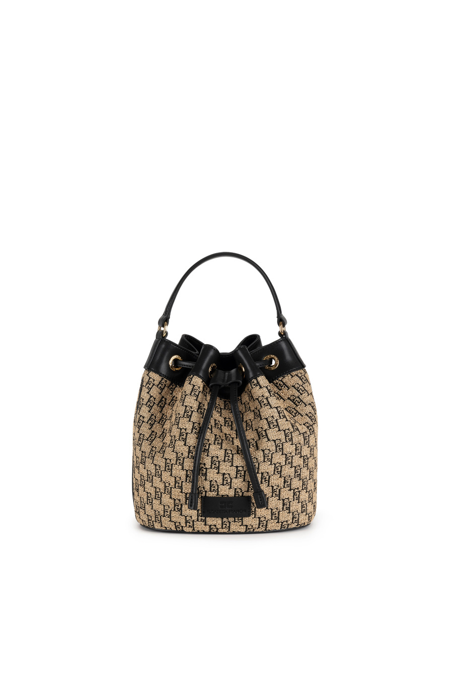 Secchiello in rafia jacquard - Elisabetta Franchi® Outlet