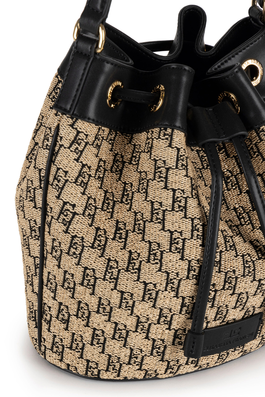 Secchiello in rafia jacquard - Elisabetta Franchi® Outlet