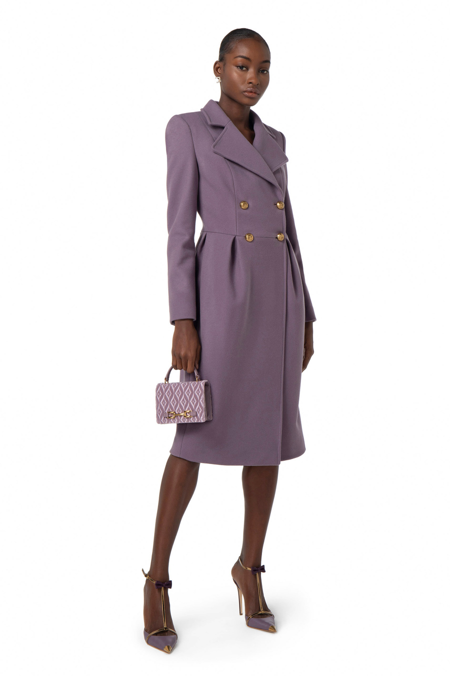 Micro-sac avec broderie losanges en velours - Elisabetta Franchi® Outlet