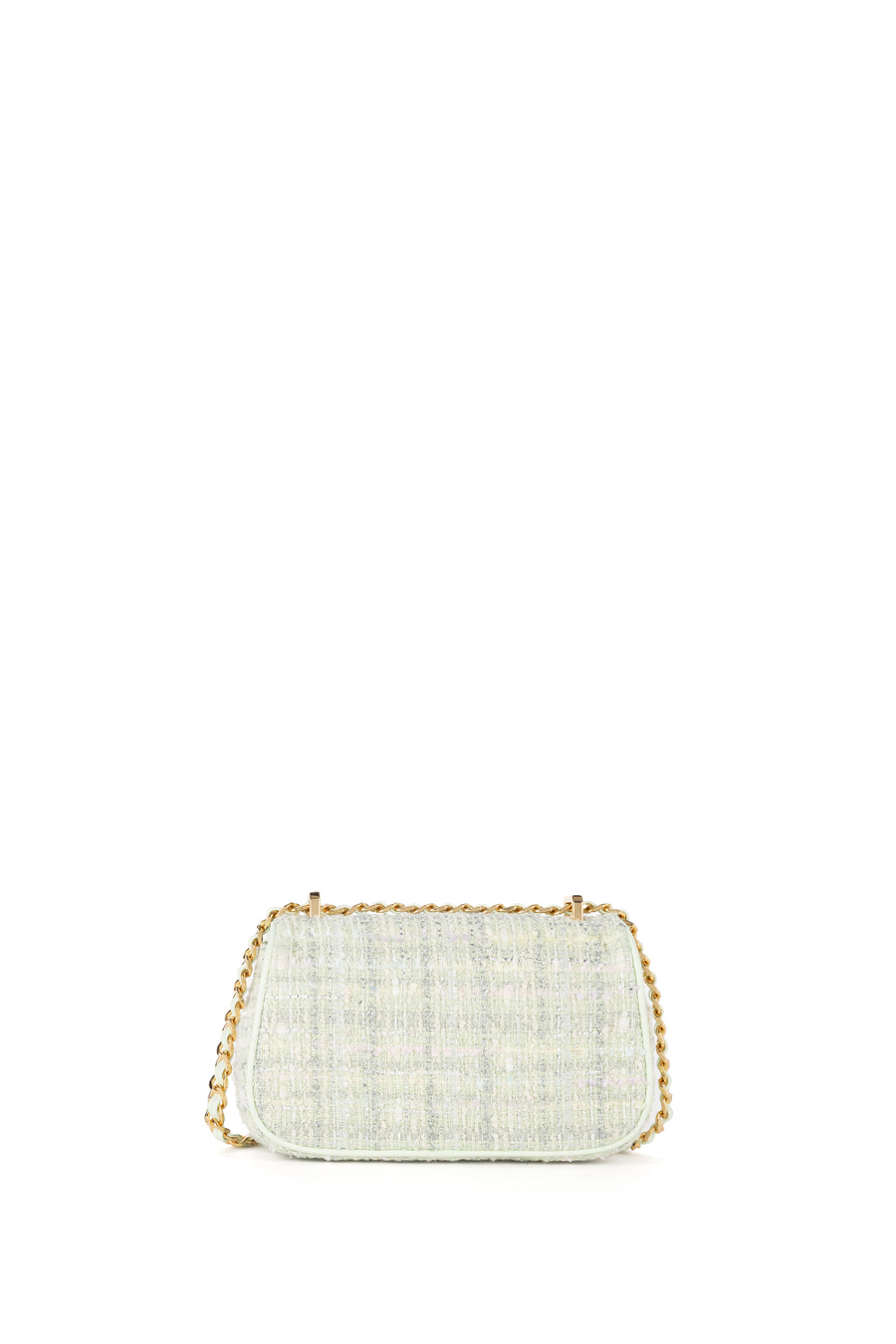 Borsa a tracolla in tessuto tweed - Elisabetta Franchi® Outlet