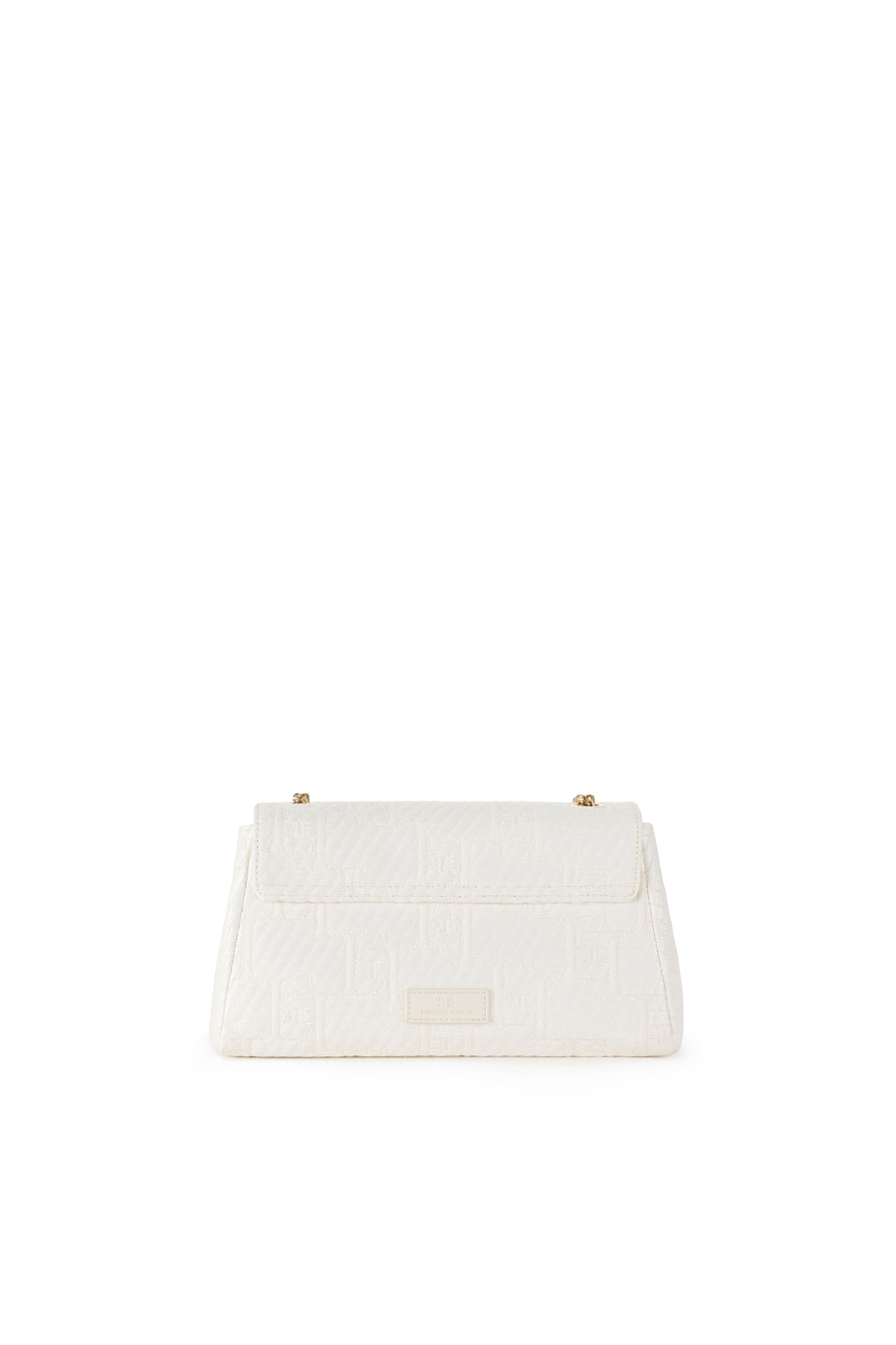 Over-the-shoulder bag in jacquard raffia - Elisabetta Franchi® Outlet