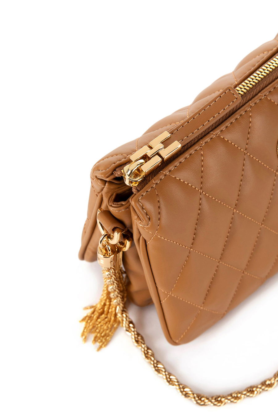 Medium quilted bag with shoulder strap - Elisabetta Franchi® Outlet