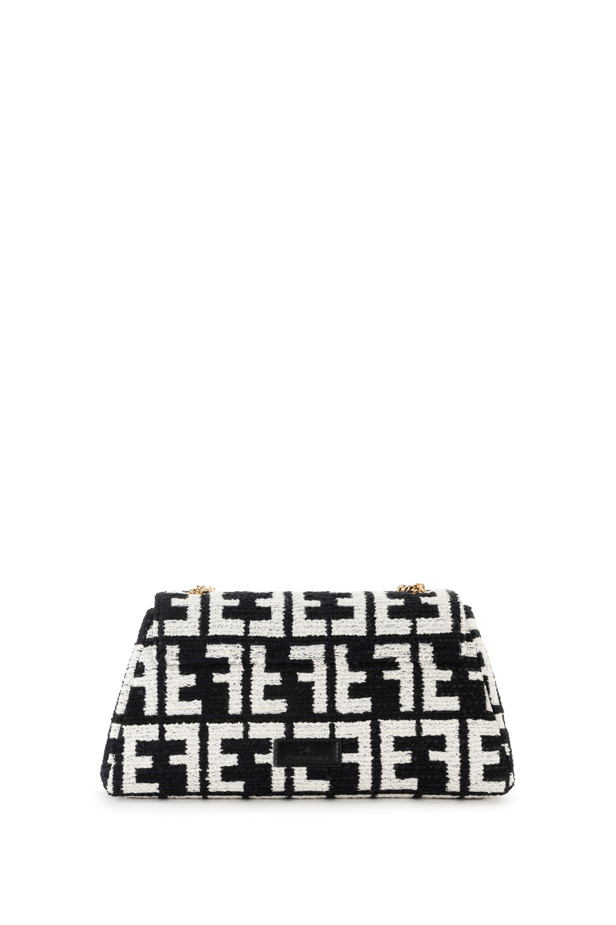 Medium shoulder bag with jacquard fabric - Elisabetta Franchi® Outlet
