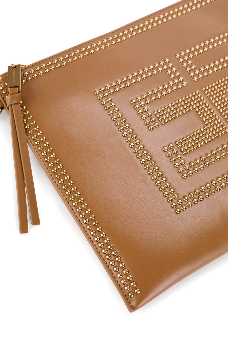 Faux leather envelope bag with golden logo - Elisabetta Franchi® Outlet