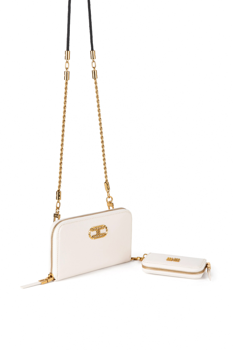 Deep Night wallet with shoulder strap - Elisabetta Franchi® Outlet