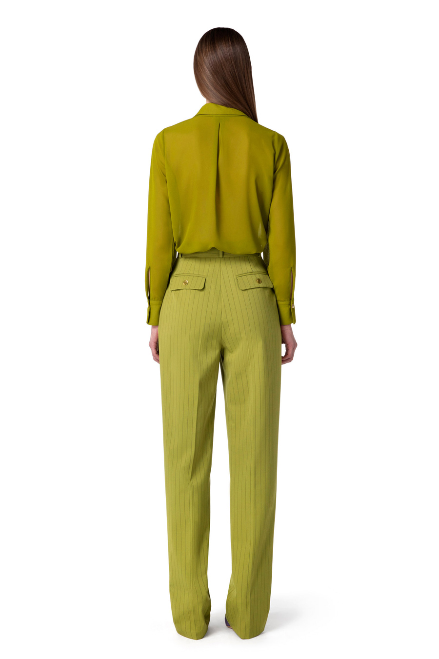 Blouse in georgette fabric with lace - Elisabetta Franchi® Outlet