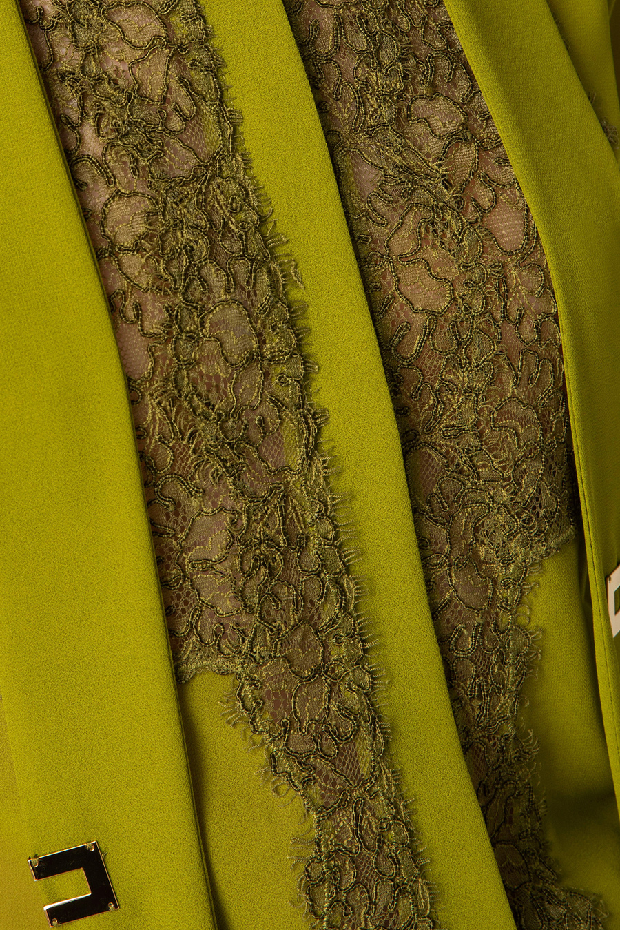 Blouse in georgette fabric with lace - Elisabetta Franchi® Outlet
