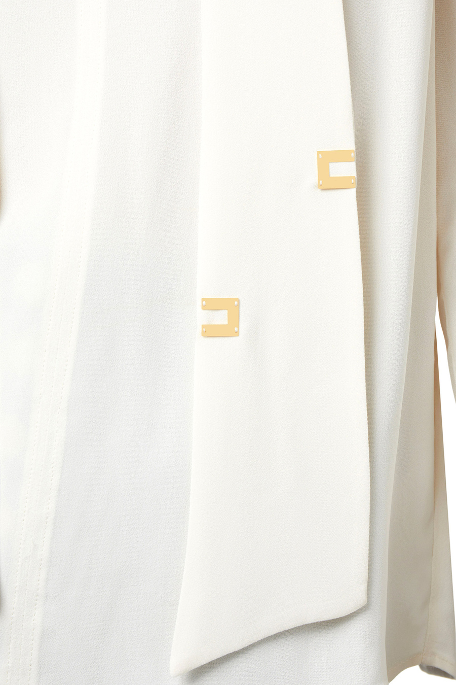 Chemise en georgette de viscose avec foulard lettrage - Elisabetta Franchi® Outlet