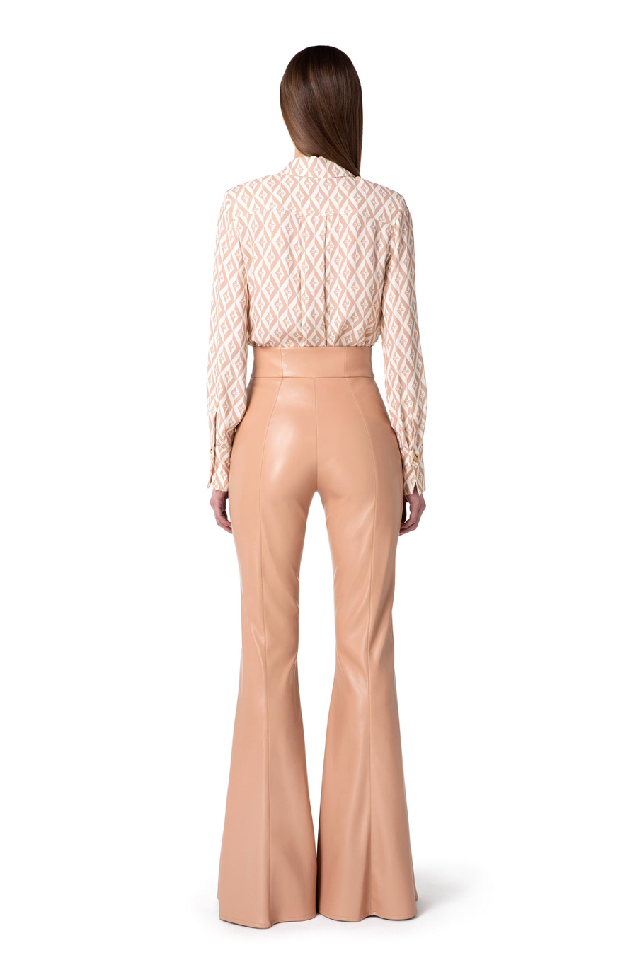Blouse in viscose with diamond print - Elisabetta Franchi® Outlet