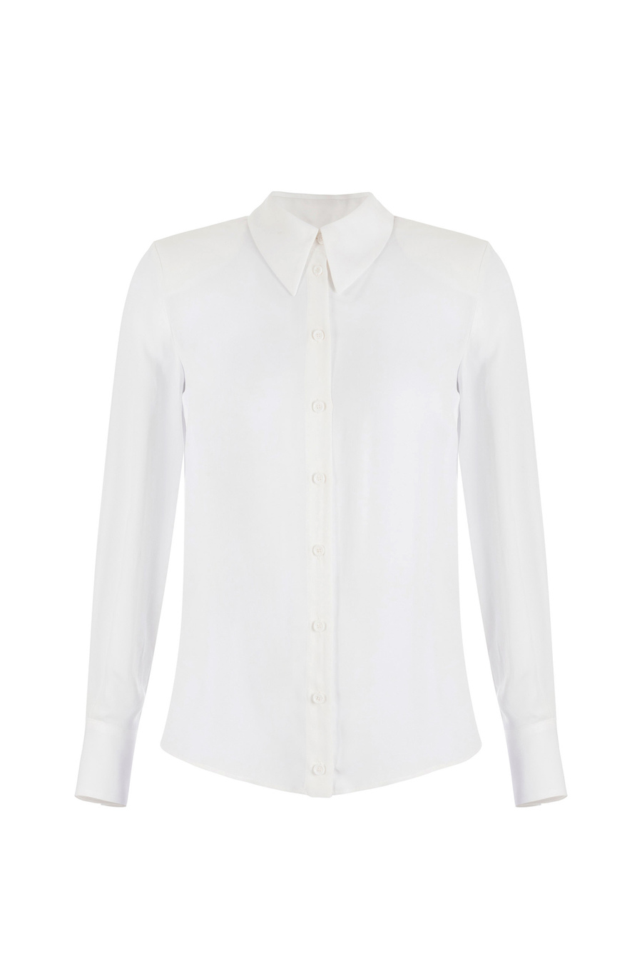 Blouse in viscose georgette fabric with logo print - Elisabetta Franchi® Outlet