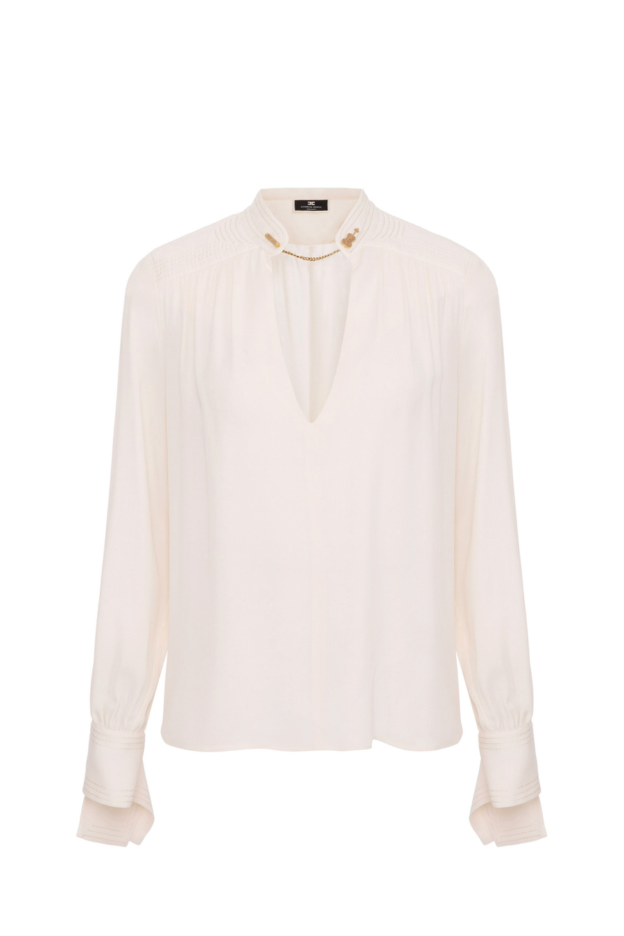 Blouse in viscose fabric with wide cuffs - Elisabetta Franchi® Outlet