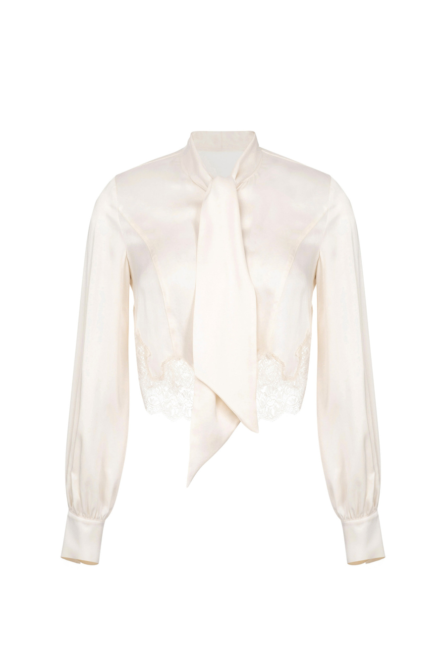 Camicia in raso con sciarpina - Elisabetta Franchi® Outlet