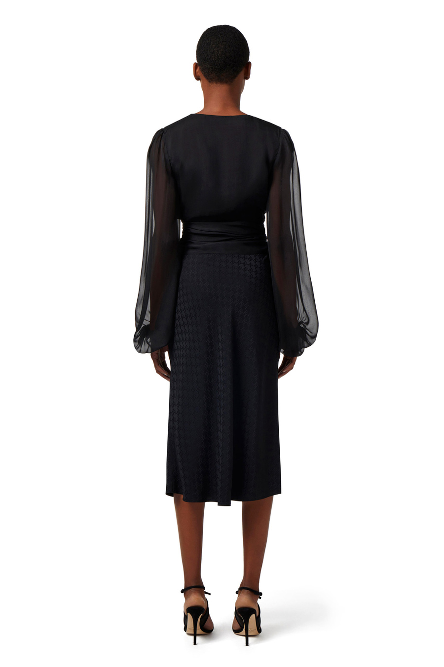 Camicia in voile di seta con fusciacca - Elisabetta Franchi® Outlet