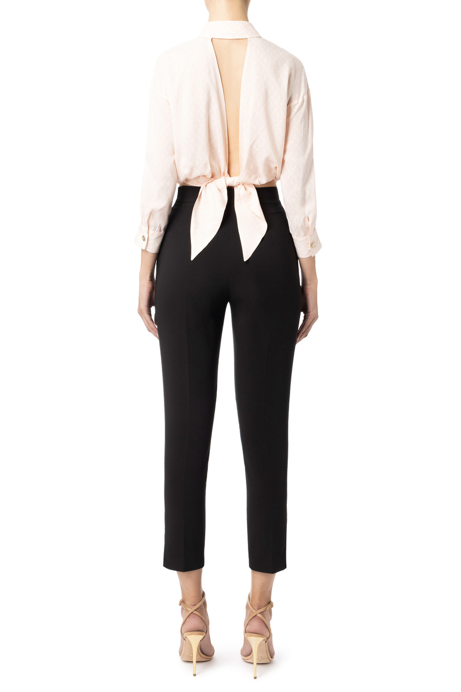 Chemise crop en viscose imprimée - Elisabetta Franchi® Outlet