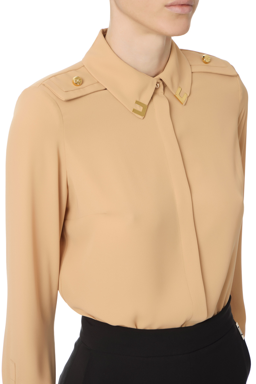 Camicia con colletto logato Elisabetta Franchi - Elisabetta Franchi® Outlet
