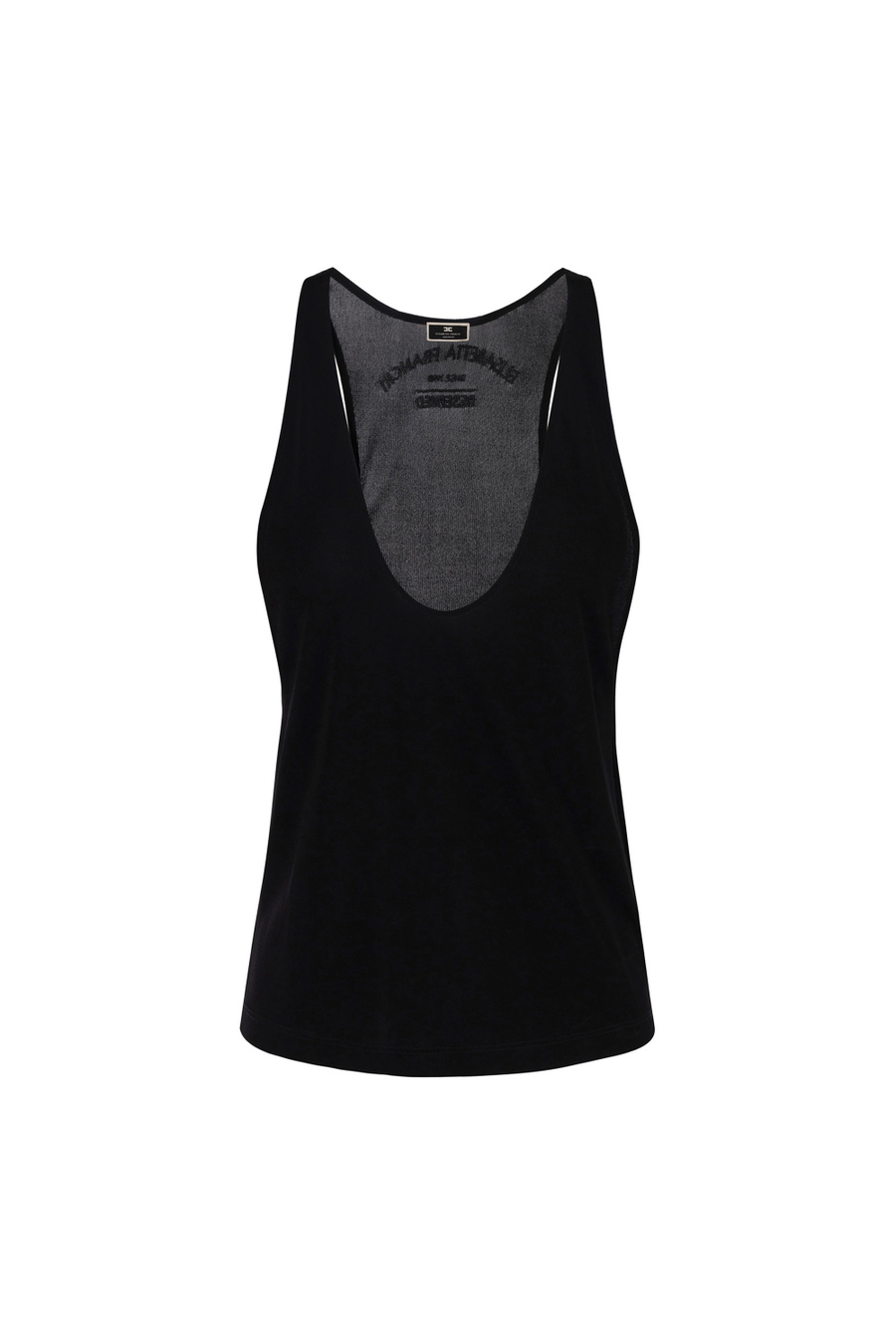 Top in jersey con ricamo logo - Elisabetta Franchi® Outlet
