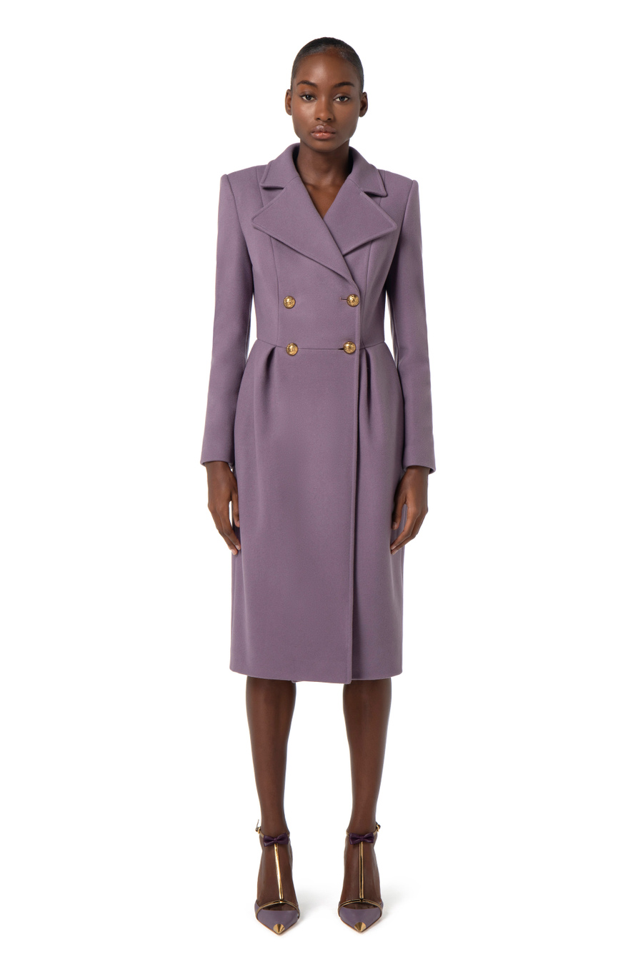 Cappotto in misto lana taglio anfora - Elisabetta Franchi® Outlet