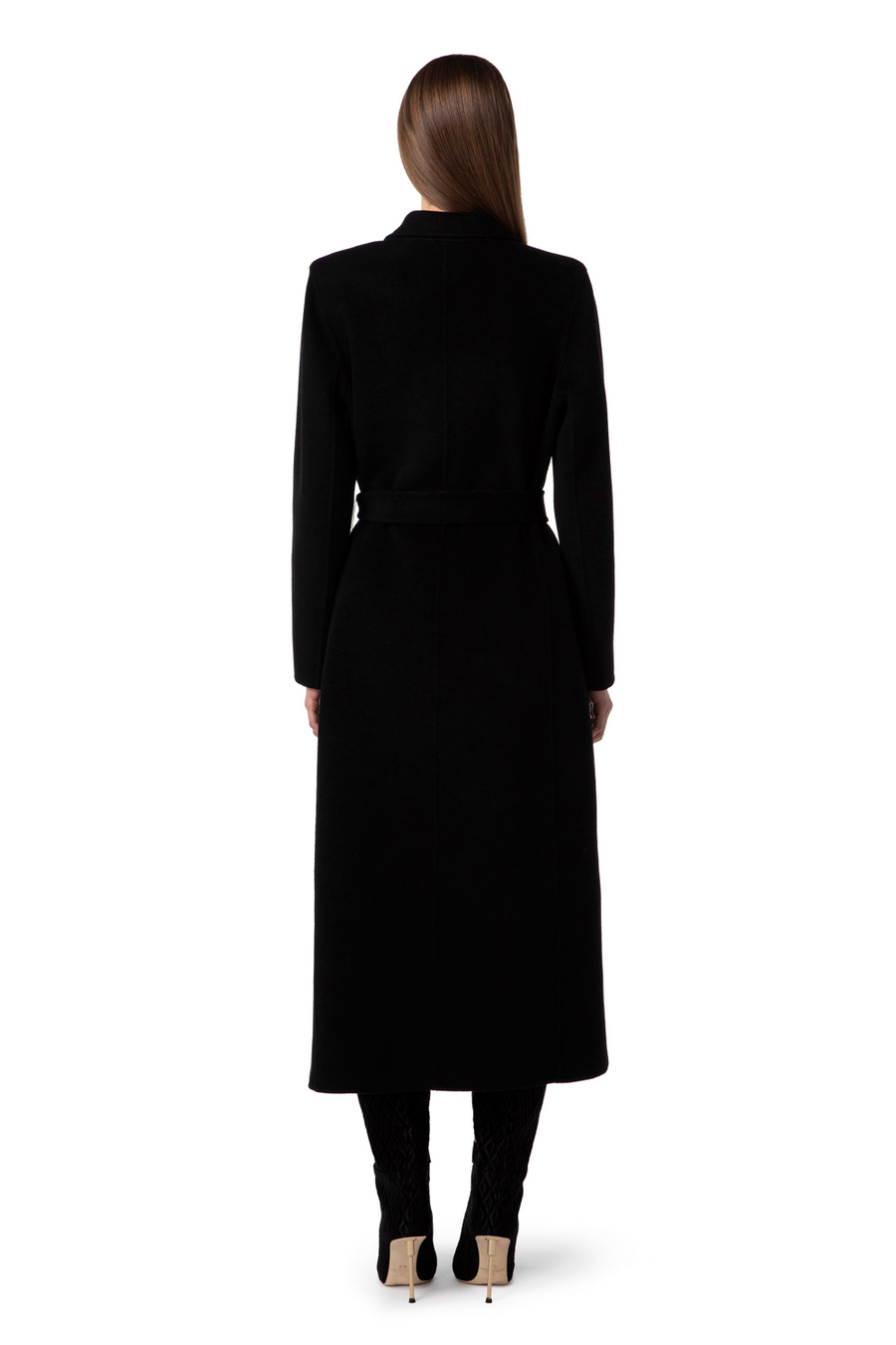 Straight-cut pure wool coat - Elisabetta Franchi® Outlet