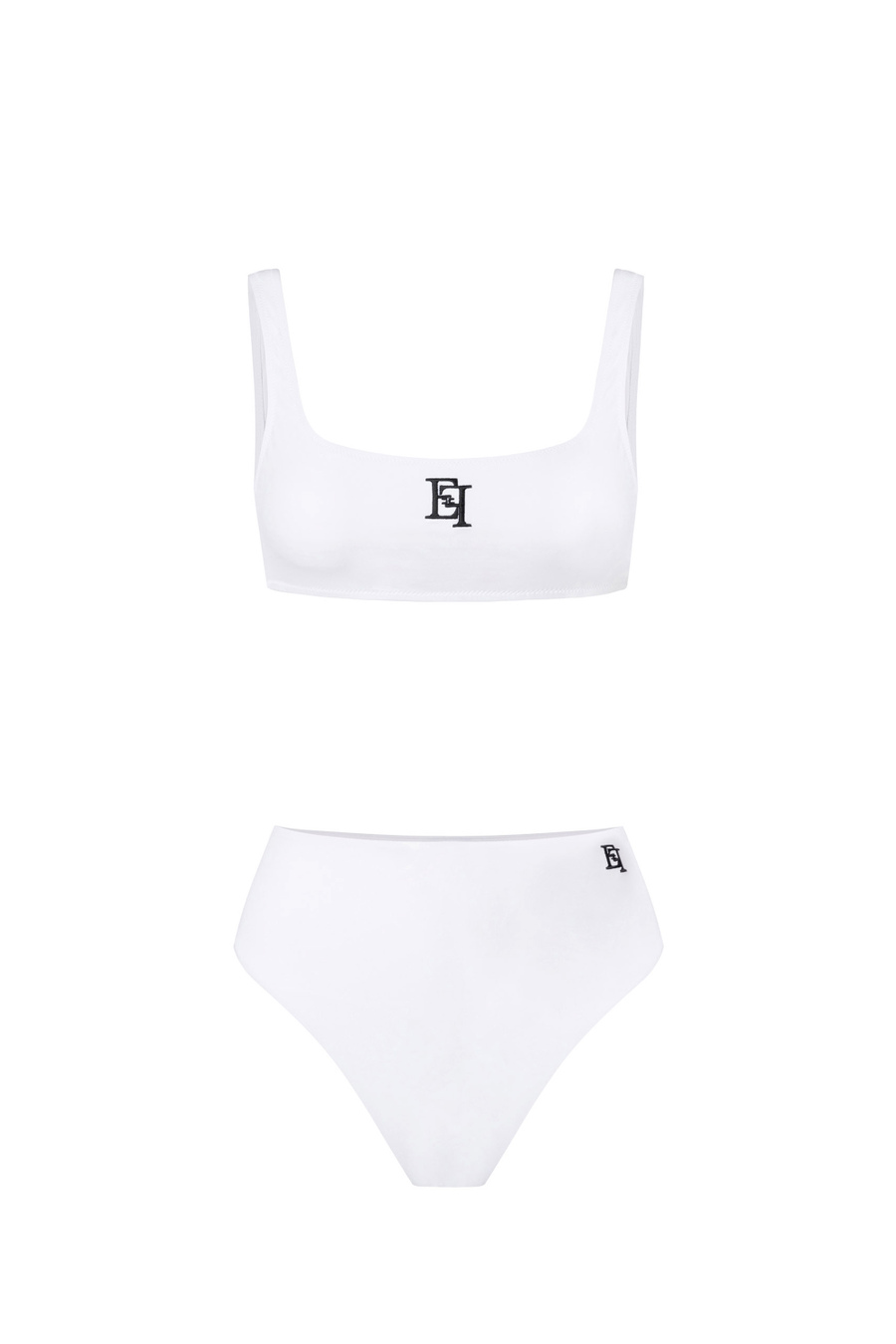 Two-piece swimsuit with embroidered logo - Elisabetta Franchi® Outlet