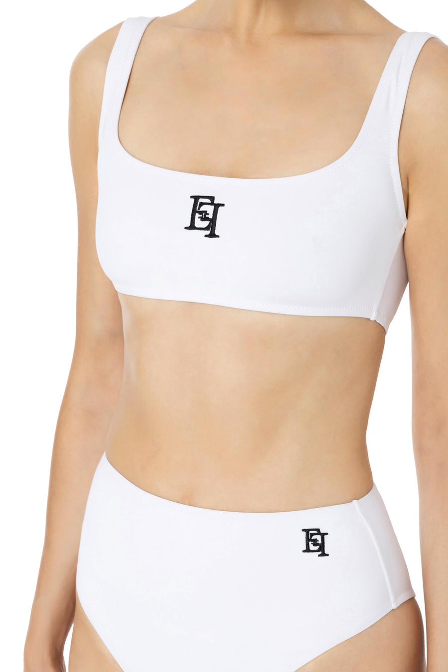 Two-piece swimsuit with embroidered logo - Elisabetta Franchi® Outlet