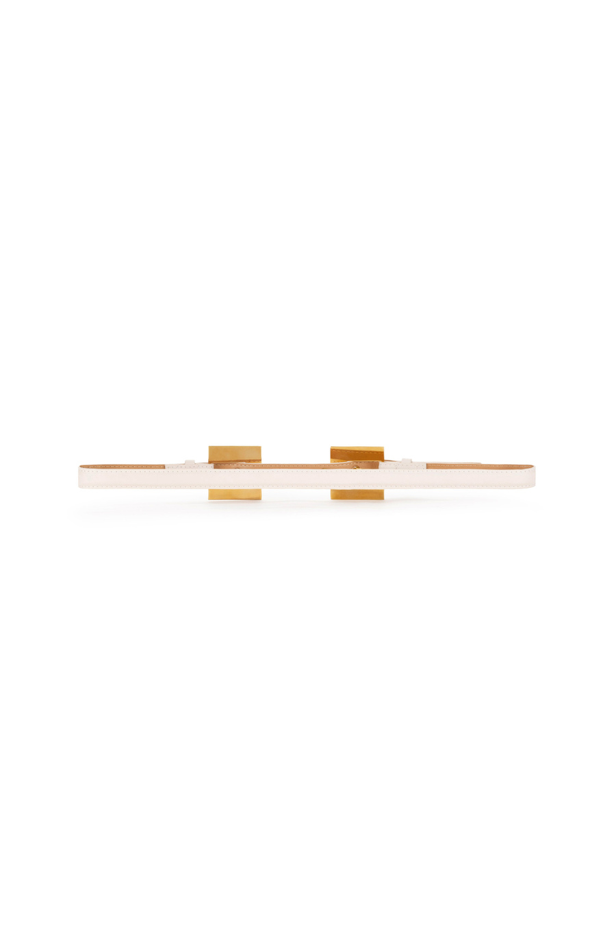 Thin faux leather belt with logo buckle - Elisabetta Franchi® Outlet