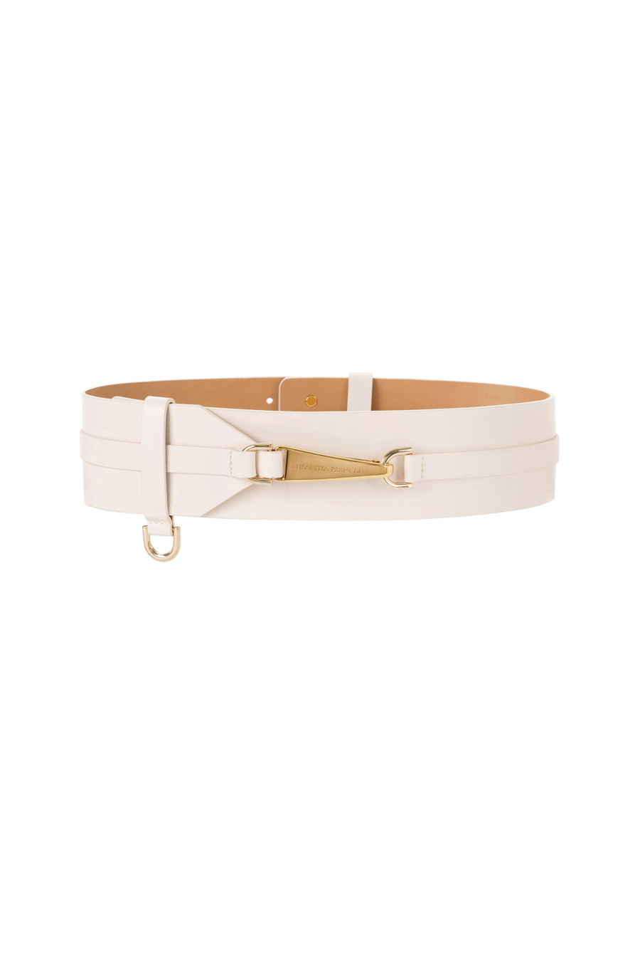 Faux leather wide belt with snap hook - Elisabetta Franchi® Outlet