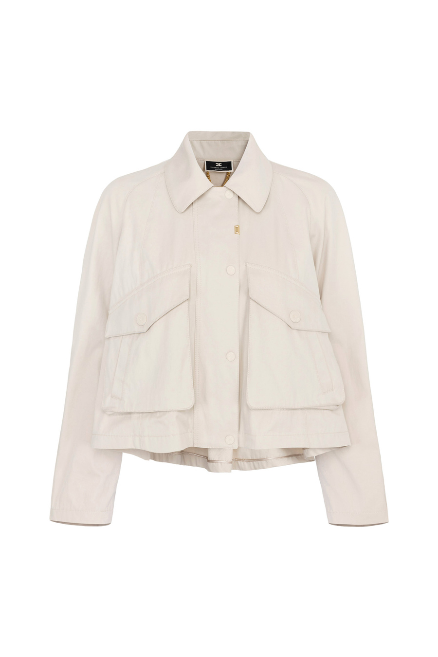 Veste en coton ciré avec poches - Elisabetta Franchi® Outlet