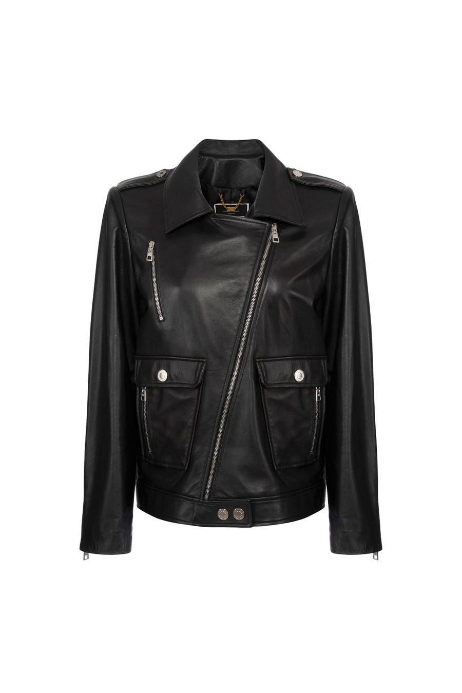 Leather biker jacket - Elisabetta Franchi® Outlet