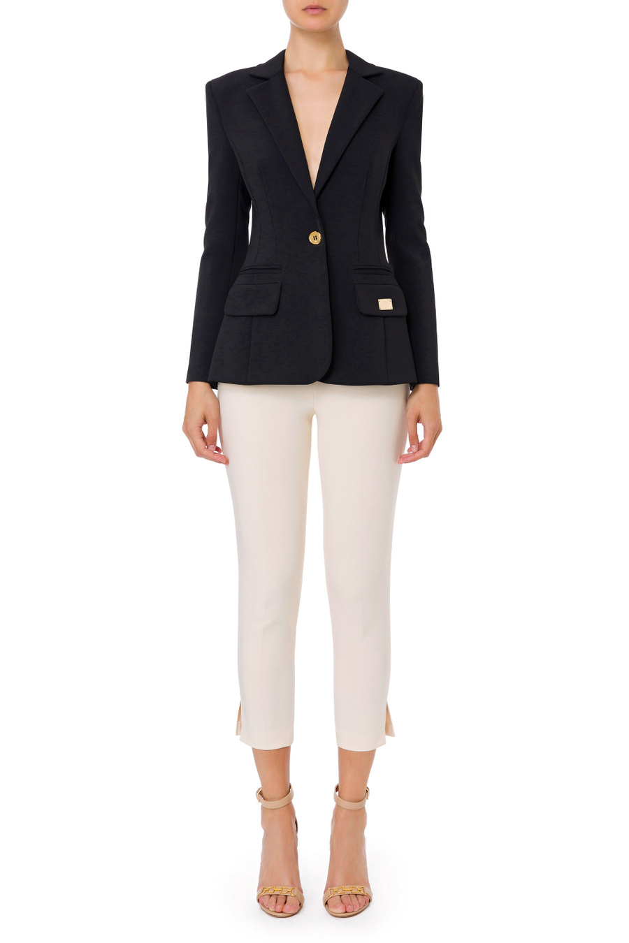 Elisabetta Franchi jacket with light gold buttons - Elisabetta Franchi® Outlet