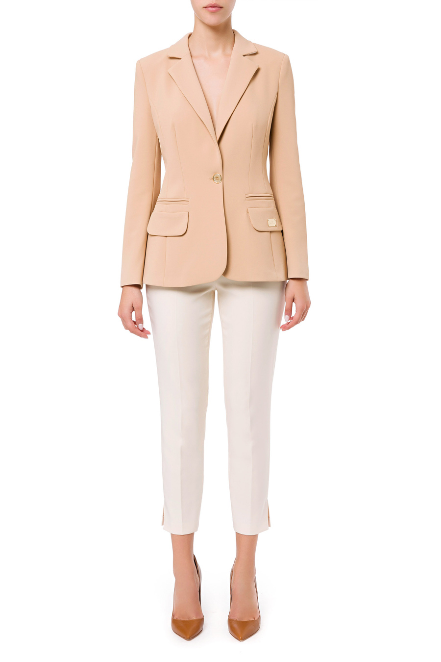 Elisabetta Franchi jacket with light gold buttons - Elisabetta Franchi® Outlet