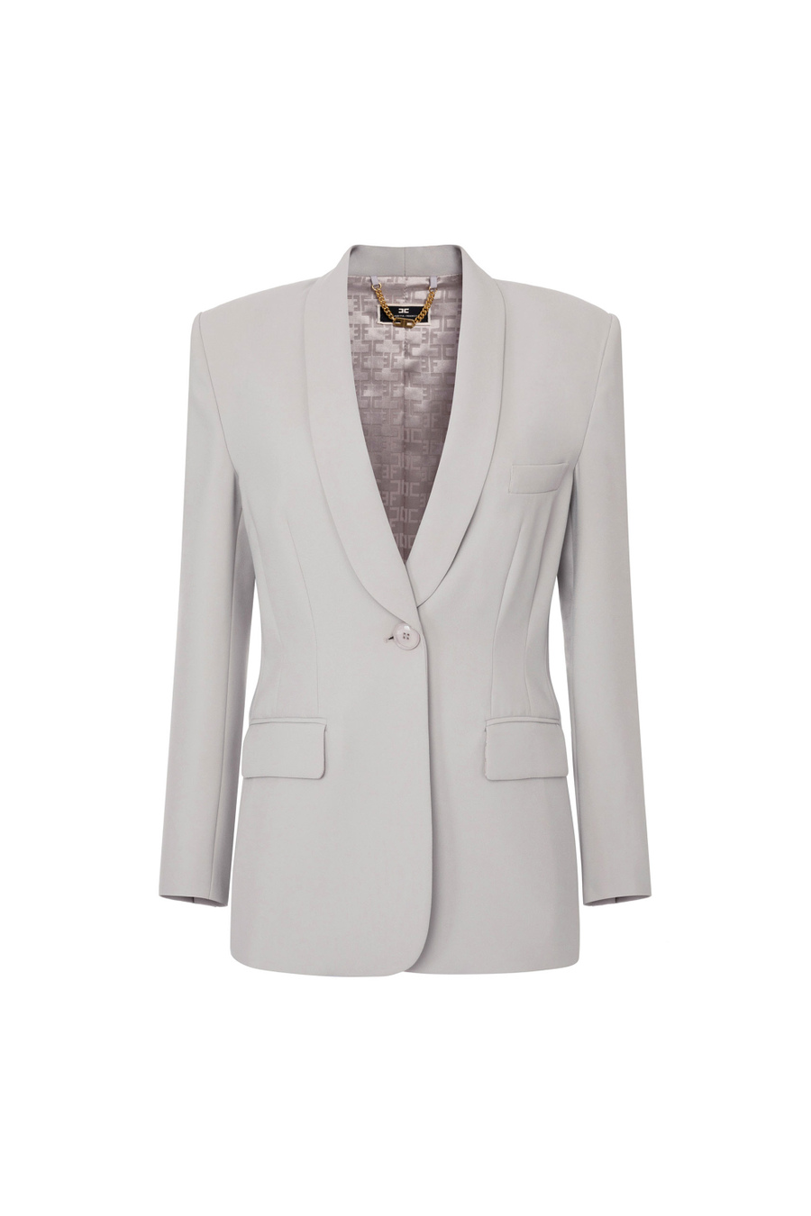 Crêpe jacket with shawl lapel - Elisabetta Franchi® Outlet