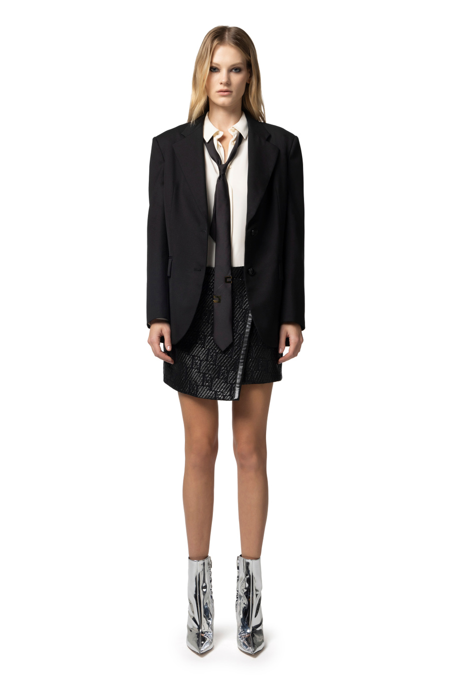 Giacca in fresco lana con patte - Elisabetta Franchi® Outlet