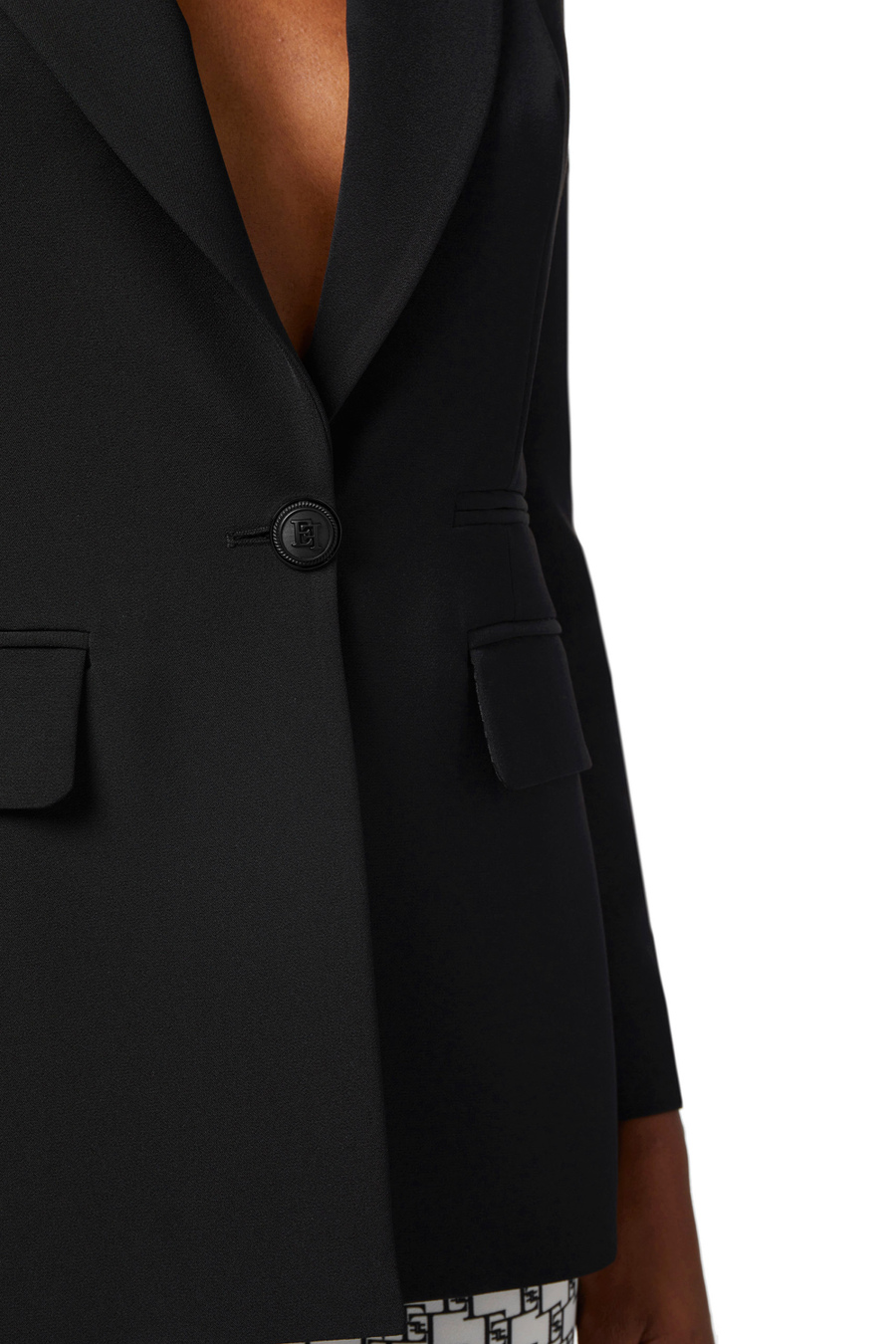 Lightweight crêpe jacket with shawl lapel - Elisabetta Franchi® Outlet