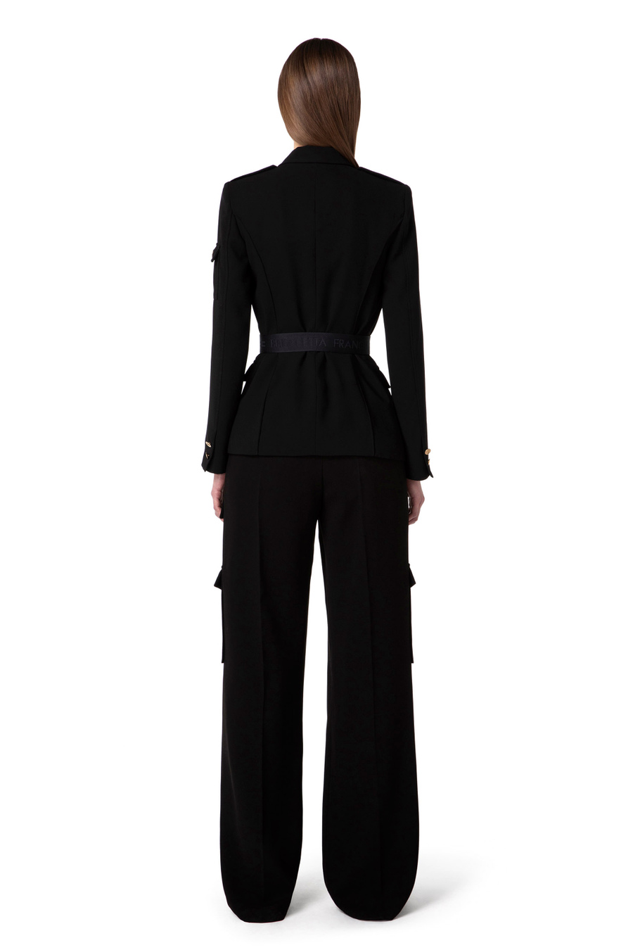 Crêpe jacket with pockets - Elisabetta Franchi® Outlet