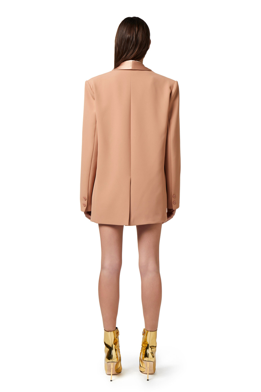 Crêpe jacket with satin shawl lapel - Elisabetta Franchi® Outlet
