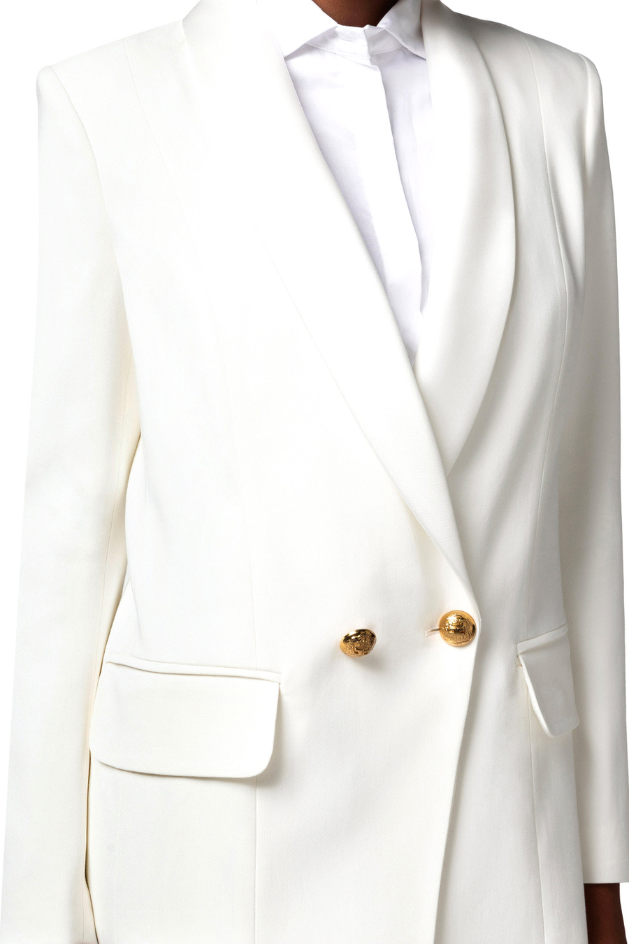 Viscose double-breasted jacket with shawl lapel - Elisabetta Franchi® Outlet